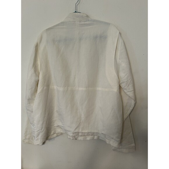 Vtg Report Collection Linen Blend White Bomber Jacket NWOT Size XL Mens Fill Zip - Picture 6 of 8